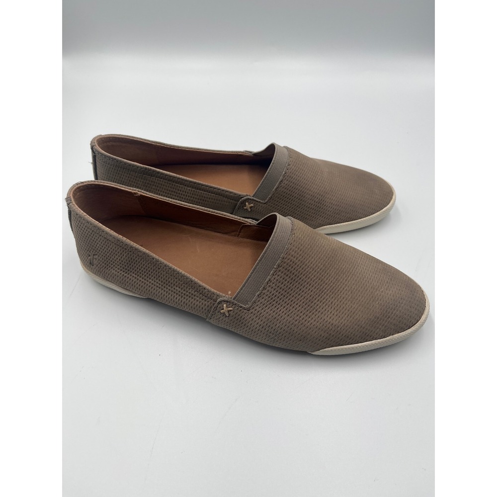 Frye Melanie Slip On Flats Womens 8 Taupe Perforated Nubuck Casual Comfort